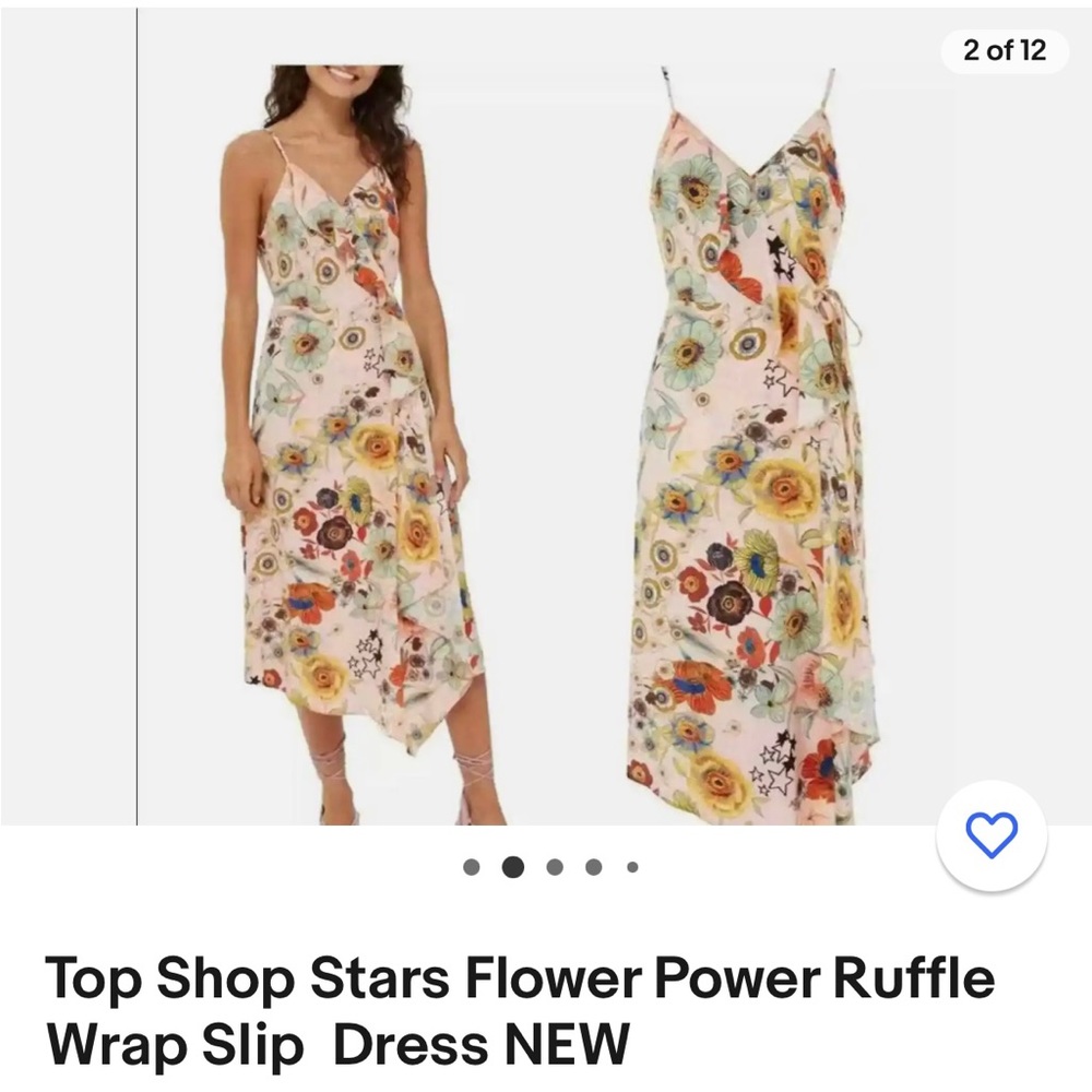 top shop stars flower power wrap midi dress (goes beautifully with top)